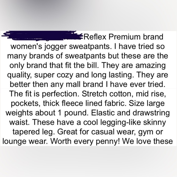 NEW REFLEX Womens Premium Fleece Tapered Sweatpants - Picture 14 of 14